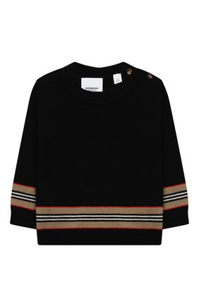 Детский шерстяной пуловер BURBERRY черного цвета по цене 21300 руб., арт. 8032519 | Фото 1 Детский шерстяной пуловер BURBERRY черного цвета, арт. 8032519 | Фото 1 (Рукава: Длинные; Материал внешний: Шерсть; Ростовка одежда: 12 мес | 80 см, 18 мес | 86 см, 24 мес | 92 см)