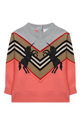 Детский шерстяной пуловер BURBERRY разноцветного цвета по цене 32300 руб., арт. 8032584 | Фото 1 Детский шерстяной пуловер BURBERRY разноцветного цвета, арт. 8032584 | Фото 1