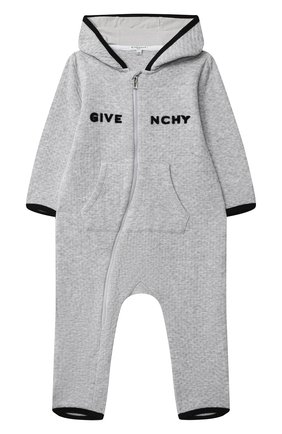 Детский хлопковый комбинезон GIVENCHY серого цвета по цене 24730 руб., арт. H94050 | Фото 1 Детский хлопковый комбинезон GIVENCHY серого цвета, арт. H94050 | Фото 1