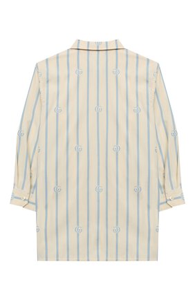 Детская хлопковая рубашка GUCCI голубого цвета по цене 30600 руб., арт. 626679/XWAKY | Фото 2 Детская хлопковая рубашка GUCCI голубого цвета, арт. 626679/XWAKY | Фото 2