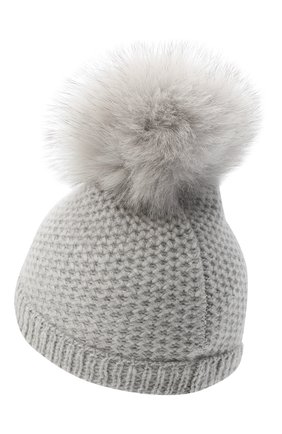 Детского кашемировая шапка GIORGETTI CASHMERE светло-серого цвета по цене 9725 руб., арт. MB1695/V0LPE/4A | Фото 2 Детского кашемировая шапка GIORGETTI CASHMERE светло-серого цвета, арт. MB1695/V0LPE/4A | Фото 2 (Материал: Кашемир, Шерсть)