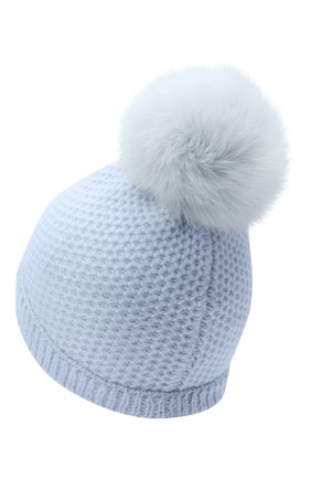 Детского кашемировая шапка GIORGETTI CASHMERE голубого цвета по цене 9295 руб., арт. MB1695/V0LPE/4A | Фото 2 Детского кашемировая шапка GIORGETTI CASHMERE голубого цвета, арт. MB1695/V0LPE/4A | Фото 2