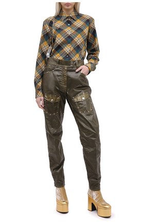 Женские брюки DRIES VAN NOTEN хаки цвета по цене 66800 руб., арт. 202-30978-1176 | Фото 2 Женские брюки DRIES VAN NOTEN хаки цвета, арт. 202-30978-1176 | Фото 2
