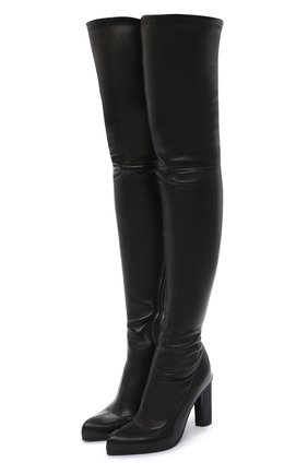 Женские кожаные ботфорты ALEXANDER MCQUEEN черного цвета по цене 152500 руб., арт. 641882/WHSS1 | Фото 1 Женские кожаные ботфорты ALEXANDER MCQUEEN черного цвета, арт. 641882/WHSS1 | Фото 1