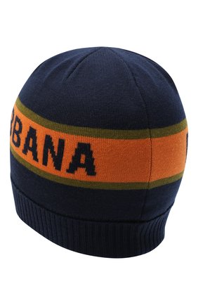 Детского шерстяная шапка DOLCE & GABBANA темно-синего цвета по цене 12850 руб., арт. LBKH38/JAVWG | Фото 2 Детского шерстяная шапка DOLCE & GABBANA темно-синего цвета, арт. LBKH38/JAVWG | Фото 2