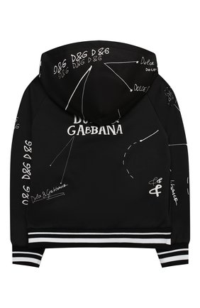 Детский хлопковая толстовка DOLCE & GABBANA черно-белого цвета по цене 47850 руб., арт. L5JW2R/G7XBP/2-6 | Фото 2 Детский хлопковая толстовка DOLCE & GABBANA черно-белого цвета, арт. L5JW2R/G7XBP/2-6 | Фото 2 (Материал внешний: Хлопок; Рукава: Длинные; Девочки Кросс-КТ: Толстовка-одежда; Девочки-школьная форма: Кардиганы; Региональные ограничения белый список (Axapta Mercury): RU; Ростовка одежда: 2 года | 92 см, 3 года | 98 см, 4 года | 104 см, 5 лет | 110 см, 6 лет | 116 см)