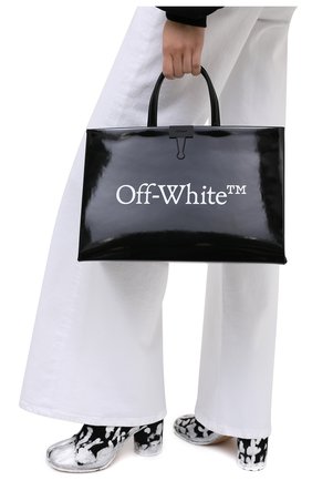 Женский сумка box OFF-WHITE черно-белого цвета по цене 89700 руб., арт. 0WNA058E20LEA0011001 | Фото 2 Женский сумка box OFF-WHITE черно-белого цвета, арт. 0WNA058E20LEA0011001 | Фото 2