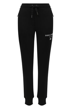 Женские хлопковые джоггеры DOLCE & GABBANA черного цвета по цене 49800 руб., арт. FTBX5Z/G7XJQ | Фото 1 Женские хлопковые джоггеры DOLCE & GABBANA черного цвета, арт. FTBX5Z/G7XJQ | Фото 1