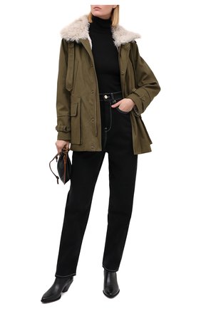 Женская хлопковая парка SAINT LAURENT хаки цвета по цене 333000 руб., арт. 616419/Y9B07 | Фото 2 Женская хлопковая парка SAINT LAURENT хаки цвета, арт. 616419/Y9B07 | Фото 2