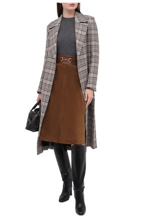 Женский кашемировый пуловер GUCCI серого цвета по цене 92500 руб., арт. 628389/XKBH9 | Фото 2 Женский кашемировый пуловер GUCCI серого цвета, арт. 628389/XKBH9 | Фото 2