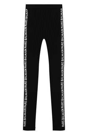 Детские брюки BALMAIN черного цвета по цене 14050 руб., арт. 6N6090/NE740/4-10 | Фото 1 Детские брюки BALMAIN черного цвета, арт. 6N6090/NE740/4-10 | Фото 1