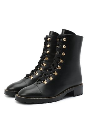 Женские кожаные ботинки STUART WEITZMAN черного цвета по цене 64500 руб., арт. S0154 | Фото 1 Женские кожаные ботинки STUART WEITZMAN черного цвета, арт. S0154 | Фото 1