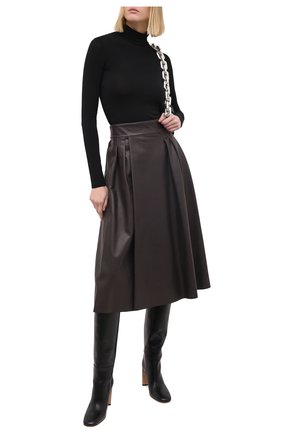 Женская кожаная юбка DOLCE & GABBANA коричневого цвета по цене 196500 руб., арт. F4BZML/HULJ7 | Фото 2 Женская кожаная юбка DOLCE & GABBANA коричневого цвета, арт. F4BZML/HULJ7 | Фото 2
