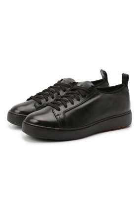 Женские кожаные кеды SANTONI черного цвета по цене 42400 руб., арт. WBCE60713NEAPSSEN01 | Фото 1 Женские кожаные кеды SANTONI черного цвета, арт. WBCE60713NEAPSSEN01 | Фото 1