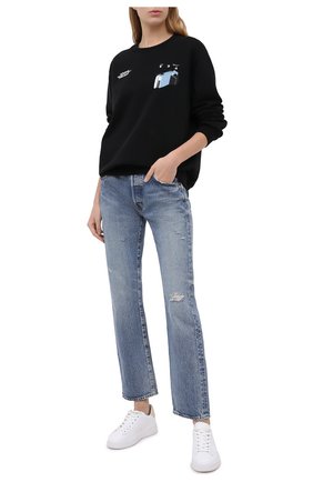 Женский хлопковый свитшот OFF-WHITE черного цвета по цене 49550 руб., арт. 0WBA055F20JER0101001 | Фото 2 Женский хлопковый свитшот OFF-WHITE черного цвета, арт. 0WBA055F20JER0101001 | Фото 2