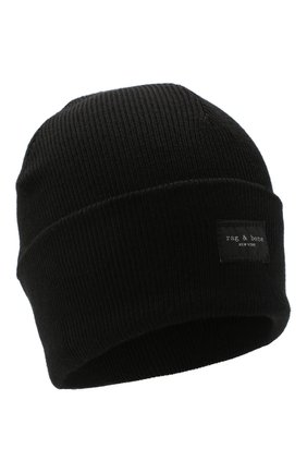 Женская шерстяная шапка RAG&BONE черного цвета по цене 10400 руб., арт. WJK20FS008XH08 | Фото 1 Женская шерстяная шапка RAG&BONE черного цвета, арт. WJK20FS008XH08 | Фото 1