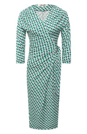 Женское шелковое платье DIANE VON FURSTENBERG зеленого цвета по цене 61750 руб., арт. 15040DVF | Фото 1 Женское шелковое платье DIANE VON FURSTENBERG зеленого цвета, арт. 15040DVF | Фото 1