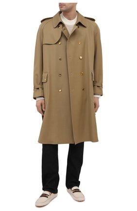 Мужские кожаные мокасины web GUCCI белого цвета по цене 50200 руб., арт. 624698/1XH10 | Фото 2 Мужские кожаные мокасины web GUCCI белого цвета, арт. 624698/1XH10 | Фото 2
