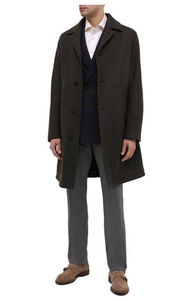 Мужские шерстяные брюки LORO PIANA серого цвета по цене 87100 руб., арт. FAL4061 | Фото 2 Мужские шерстяные брюки LORO PIANA серого цвета, арт. FAL4061 | Фото 2 (Материал внешний: Шерсть; Длина (брюки, джинсы): Стандартные; Случай: Формальный; Стили: Классический; Региональные ограничения белый список (Axapta Mercury): RU)