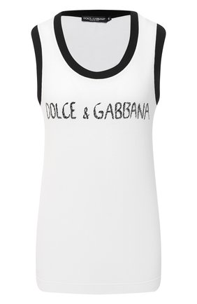 Женская хлопковая майка DOLCE & GABBANA белого цвета по цене 34850 руб., арт. F8M64T/G7XHQ | Фото 1 Женская хлопковая майка DOLCE & GABBANA белого цвета, арт. F8M64T/G7XHQ | Фото 1
