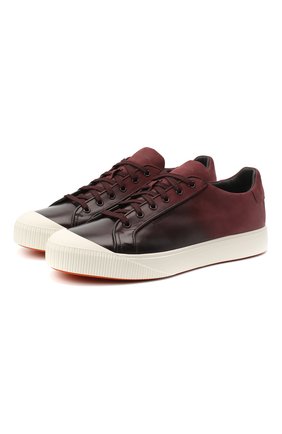 Мужские кожаные кеды SANTONI бордового цвета по цене 39950 руб., арт. MBC021383BARRNKLB66 | Фото 1 Мужские кожаные кеды SANTONI бордового цвета, арт. MBC021383BARRNKLB66 | Фото 1
