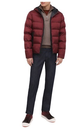 Мужские кожаные кеды SANTONI бордового цвета по цене 39950 руб., арт. MBC021383BARRNKLB66 | Фото 2 Мужские кожаные кеды SANTONI бордового цвета, арт. MBC021383BARRNKLB66 | Фото 2