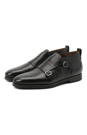 Мужские кожаные монки SANTONI черного цвета по цене 79950 руб., арт. MCNC16737SI5AGTKN01 | Фото 1 Мужские кожаные монки SANTONI черного цвета, арт. MCNC16737SI5AGTKN01 | Фото 1