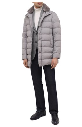 Мужские кожаные ботинки SANTONI темно-синего цвета по цене 49950 руб., арт. MGYA16715ABIAADCU60 | Фото 2 Мужские кожаные ботинки SANTONI темно-синего цвета, арт. MGYA16715ABIAADCU60 | Фото 2
