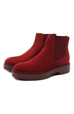Женские замшевые челси SANTONI красного цвета по цене 49950 руб., арт. WTHW58932B0RNPYLB46 | Фото 1 Женские замшевые челси SANTONI красного цвета, арт. WTHW58932B0RNPYLB46 | Фото 1