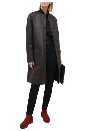 Женские замшевые челси SANTONI красного цвета по цене 49950 руб., арт. WTHW58932B0RNPYLB46 | Фото 2 Женские замшевые челси SANTONI красного цвета, арт. WTHW58932B0RNPYLB46 | Фото 2