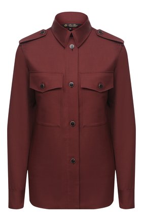 Женская шерстяная рубашка LORO PIANA бордового цвета по цене 209500 руб., арт. FAL3666 | Фото 1 Женская шерстяная рубашка LORO PIANA бордового цвета, арт. FAL3666 | Фото 1