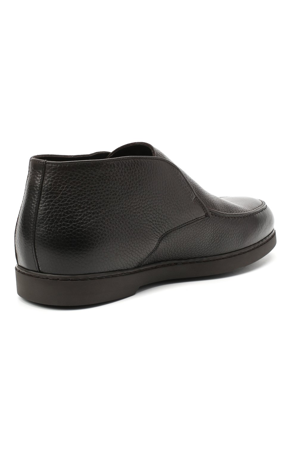 Мужские кожаные ботинки DOUCAL'S темно-коричневого цвета, арт. DU2654ED0-UM019TM00 | Фото 4 (Длина стельки: 27,7, 30,2, 26,8, 29, 28, 28,4; Материал внешний: Кожа; Материал утеплителя: Натуральный мех; Мужское Кросс-КТ: Ботинки-обувь, зимние ботинки; ширина носка стельки: 9, 9,1, 9,2; высота каблука: 2,6; толщина подошвы: 1,8)