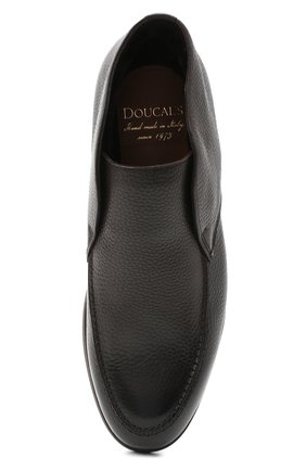 Мужские кожаные ботинки DOUCAL'S темно-коричневого цвета, арт. DU2654ED0-UM019TM00 | Фото 5 (Длина стельки: 27,7, 30,2, 26,8, 29, 28, 28,4; Материал внешний: Кожа; Материал утеплителя: Натуральный мех; Мужское Кросс-КТ: Ботинки-обувь, зимние ботинки; ширина носка стельки: 9, 9,1, 9,2; высота каблука: 2,6; толщина подошвы: 1,8)