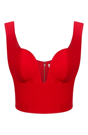 Женский топ ALEXANDER MCQUEEN красного цвета по цене 133500 руб., арт. 640001/QEAAA | Фото 1 Женский топ ALEXANDER MCQUEEN красного цвета, арт. 640001/QEAAA | Фото 1 (Материал внешний: Синтетический материал, Вискоза; Материал подклада: Синтетический материал; Длина (для топов): Укороченные; Кросс-КТ: без рукавов; Рукава: Без рукавов)