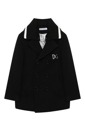 Детское шерстяное пальто DOLCE & GABBANA черного цвета по цене 57550 руб., арт. L41C93/G7XID/2-6 | Фото 1 Детское шерстяное пальто DOLCE & GABBANA черного цвета, арт. L41C93/G7XID/2-6 | Фото 1