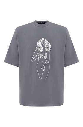 Мужская хлопковая футболка PALM ANGELS серого цвета по цене 32550 руб., арт. PMAA059F20JER0011001 | Фото 1 Мужская хлопковая футболка PALM ANGELS серого цвета, арт. PMAA059F20JER0011001 | Фото 1