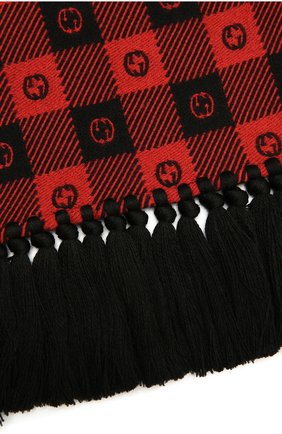 Мужской шарф из шерсти и хлопка GUCCI красного цвета по цене 28900 руб., арт. 633990/4GB21 | Фото 2 Мужской шарф из шерсти и хлопка GUCCI красного цвета, арт. 633990/4GB21 | Фото 2