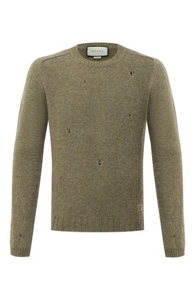 Мужской шерстяной свитер GUCCI зеленого цвета по цене 41000 руб., арт. 636328/XKBJA | Фото 1 Мужской шерстяной свитер GUCCI зеленого цвета, арт. 636328/XKBJA | Фото 1 (Рукава: Длинные; Материал внешний: Шерсть; Длина (для топов): Стандартные; Стили: Гранж, Кэжуэл, Бохо; Принт: Без принта; Мужское Кросс-КТ: Свитер-одежда)