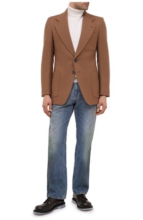 Мужской шерстяной пиджак GUCCI коричневого цвета по цене 279500 руб., арт. 635942/ZAA2U | Фото 2 Мужской шерстяной пиджак GUCCI коричневого цвета, арт. 635942/ZAA2U | Фото 2 (Материал подклада: Вискоза; Рукава: Длинные; Материал внешний: Шерсть; Длина (для топов): Стандартные; 1-2-бортные: Однобортные; Пиджаки М: Приталенный; Случай: Повседневный; Стили: Кэжуэл; Региональные ограничения белый список (Axapta Mercury): RU)