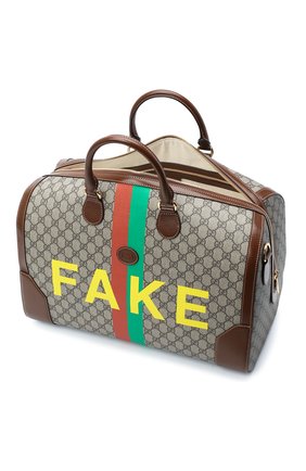 Мужская дорожная сумка «fake/not» GUCCI коричневого цвета по цене 240500 руб., арт. 547953/2GCBG | Фото 4 Мужская дорожная сумка «fake/not» GUCCI коричневого цвета, арт. 547953/2GCBG | Фото 4 (Региональные ограничения белый список (Axapta Mercury): RU; Ремень/цепочка: На ремешке; Материал: Текстиль, Экокожа; Размер: large)