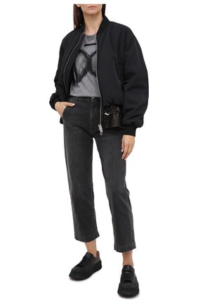 Женская хлопковая футболка DOLCE & GABBANA серого цвета по цене 44850 руб., арт. F8M31Z/G7XEL | Фото 2 Женская хлопковая футболка DOLCE & GABBANA серого цвета, арт. F8M31Z/G7XEL | Фото 2