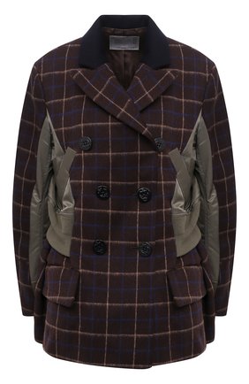 Женский шерстяной жакет SACAI коричневого цвета по цене 166000 руб., арт. 20-05202 | Фото 1 Женский шерстяной жакет SACAI коричневого цвета, арт. 20-05202 | Фото 1