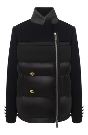Женская шерстяная куртка SACAI темно-синего цвета по цене 158000 руб., арт. 20-05260 | Фото 1 Женская шерстяная куртка SACAI темно-синего цвета, арт. 20-05260 | Фото 1