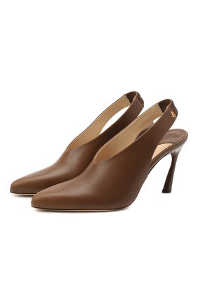 Женская кожаные туфли clemence JIMMY CHOO коричневого цвета по цене 63150 руб., арт. CLEMENCE 85/CLF | Фото 1 Женская кожаные туфли clemence JIMMY CHOO коричневого цвета, арт. CLEMENCE 85/CLF | Фото 1