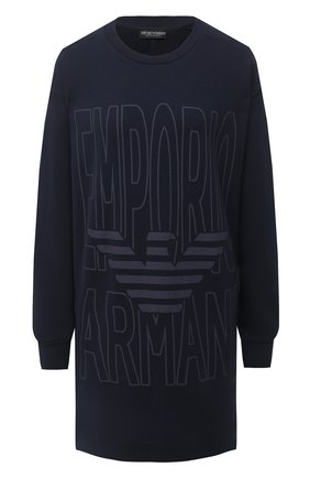 Женская хлопковое платье EMPORIO ARMANI темно-синего цвета по цене 15050 руб., арт. 164395/0A265 | Фото 1 Женская хлопковое платье EMPORIO ARMANI темно-синего цвета, арт. 164395/0A265 | Фото 1