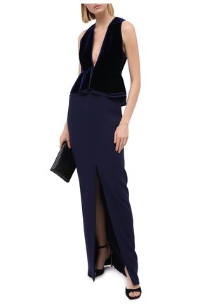 Женское платье TOM FORD темно-синего цвета по цене 381500 руб., арт. AB2883-FAX103 | Фото 2 Женское платье TOM FORD темно-синего цвета, арт. AB2883-FAX103 | Фото 2 (Материал подклада: Шелк; Женское Кросс-КТ: Платье-одежда; Рукава: Без рукавов)