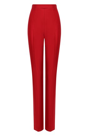 Женские шелковые брюки ALEXANDER MCQUEEN красного цвета по цене 165500 руб., арт. 641310/QBAAW | Фото 1 Женские шелковые брюки ALEXANDER MCQUEEN красного цвета, арт. 641310/QBAAW | Фото 1 (Длина (брюки, джинсы): Удлиненные; Материал внешний: Шелк; Силуэт Ж (брюки и джинсы): Прямые; Женское Кросс-КТ: Брюки-одежда)