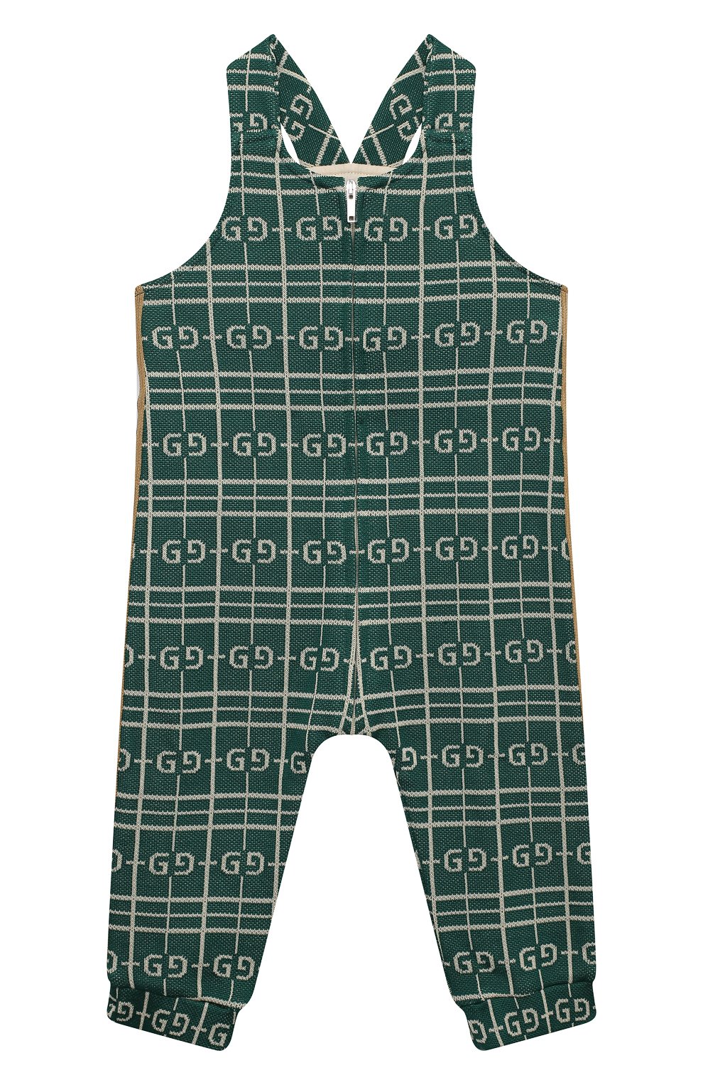 Детский хлопковый комбинезон GUCCI зеленого цвета, арт. 626308/XJCPK | Фото 1