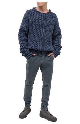 Мужской хлопковые брюки GREG LAUREN темно-синего цвета по цене 83350 руб., арт. GLFW20-AM207 | Фото 2 Мужской хлопковые брюки GREG LAUREN темно-синего цвета, арт. GLFW20-AM207 | Фото 2