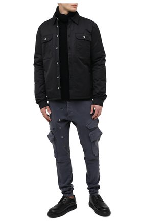 Мужские хлопковые брюки-карго GREG LAUREN темно-синего цвета по цене 96900 руб., арт. GLFW20-AM203 | Фото 2 Мужские хлопковые брюки-карго GREG LAUREN темно-синего цвета, арт. GLFW20-AM203 | Фото 2